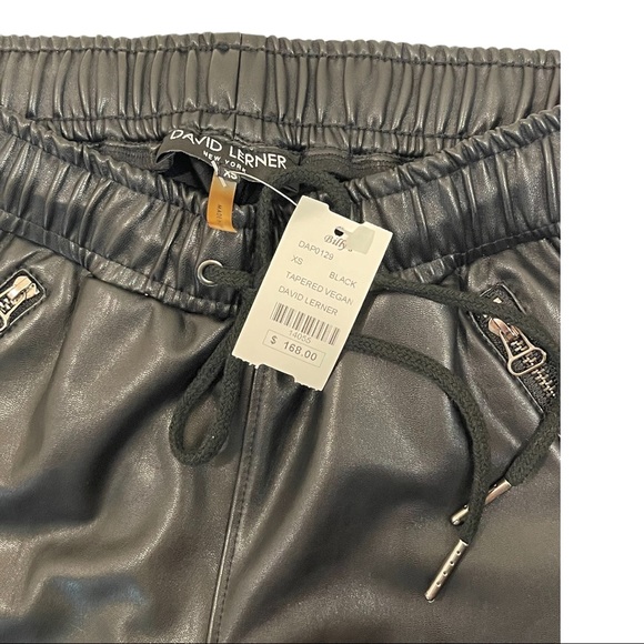 Black Leather Jogger Pants - Picture 5 of 5